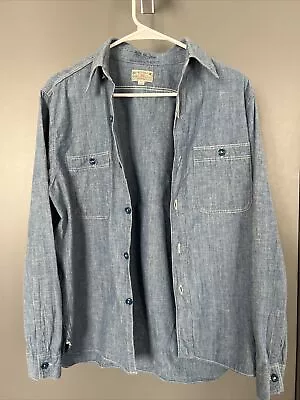 Buzz Rickson USN Indigo Chambray Shirt - Size 15-15.5 Fits S/M - Made In Japan • $100