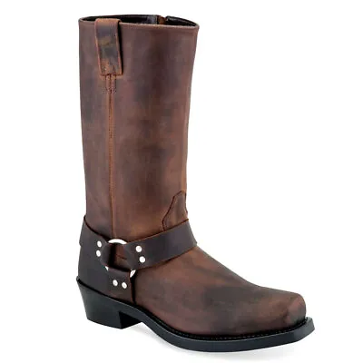 OLD WEST Men's Brown Distressed Harness Boot (MB2060) • $89.99