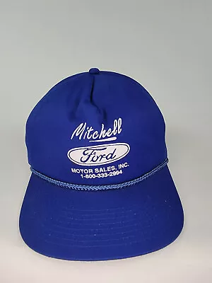 Vintage Ford Motor Sales Mitchell IN Rope Braid Snapback Trucker Farmer Hat Cap • $9.74