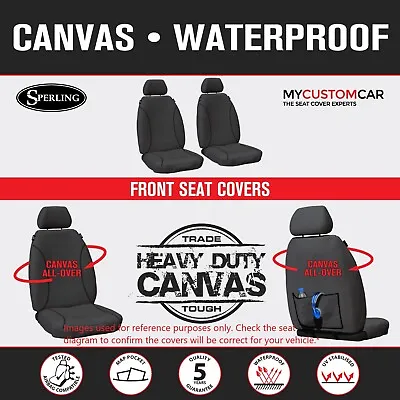 Ford Ranger PX Single Cab 2011-2022 TRADIES Front Grey Canvas Car Seat Covers • $169