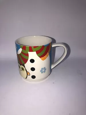 Snowman Kris Kringle Maxwell Williams Coffee Mug Tea Cup Scarf Buttons Porcelain • $9.99