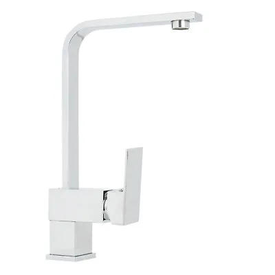 B&Q Cooke & Lewis Clavey Chrome Kitchen Side Lever Tap Square Flat Designer • £59.99