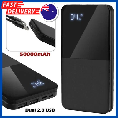 $51.28 • Buy 1X 50000mAh Portable Power Bank Charger With LCD 2USB External Battery Pack AU