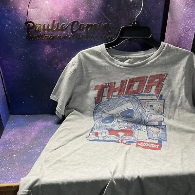 Rare Lebowski Thor Funko Pop Avengers End Game Large T-Shirt Marvel Pop Tees • £12.28