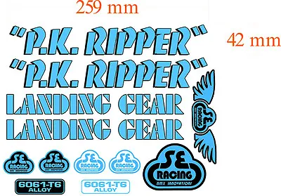 Bmx Pk Ripper Decal Set White Outline Contour Cut As Photo • $35.99