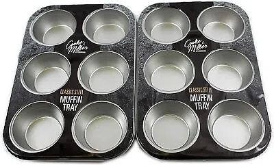 £9.99 • Buy 2 X Muffin Tray Cake Pan Baking Deep Tin Fairy Cupcake Steel Bake Ware