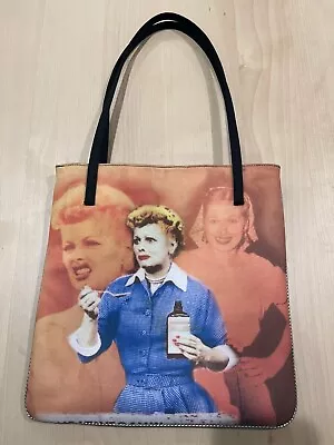 Vintage I Love Lucy Double Handle Tote Bag 9.75”x 9.5” Novelty Gingham Print • $15.99