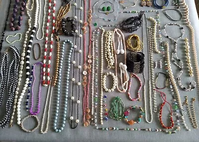 Just Under 3LBVintage Up-Date Costume Jewelry Lot Bracelets NecklacesEarrings • $1.25