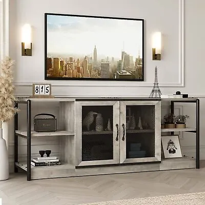 Farmhouse TV Stand For TVs Up To 70'' Media Console Table Entertainment Center • $139.95