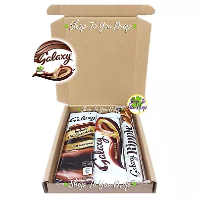 3 Item Galaxy Chocolate Bar 42g Ripple 33g & Hot Chocolate 25g Gift Box🎁🍫 • £4.95