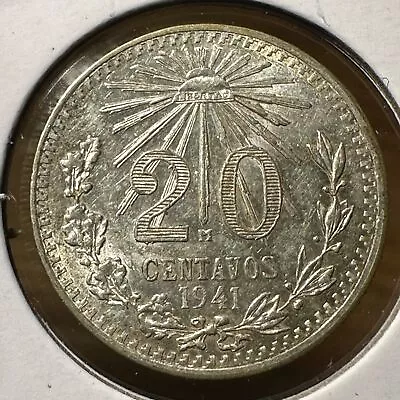 1941 Mexico Silver 20 Centavos  FREE SHIPPING  X3 • $8.49