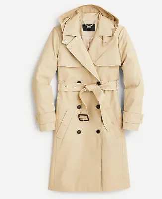 J.Crew Womens $348 New Icon Trench Coat Vintage Khaki Size 4 BF456 • $340.91