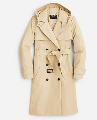 J.Crew Womens $348 New Icon Trench Coat Vintage Khaki Size 6 BF456 • $340.22