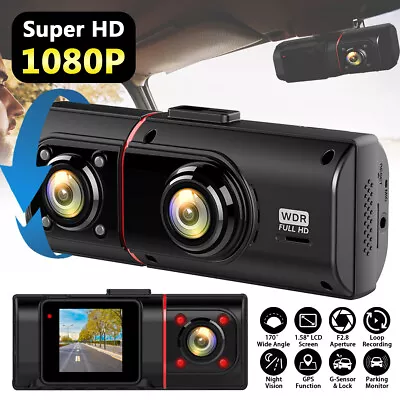$42.69 • Buy Uber Dual Dash Cam FHD 1080P Front Cabin Car Dash Camera IR Night Vision AU