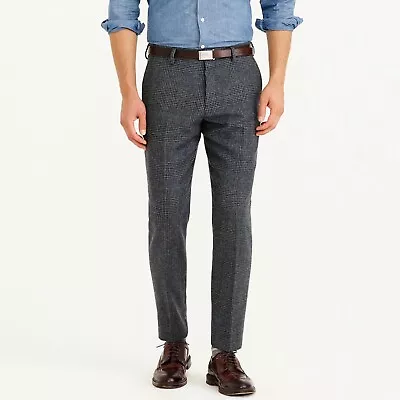 J.Crew Ludlow Suit Pant In Italian Glen-Plaid Wool | 31/30 | Grey Green | $238 • $179.99