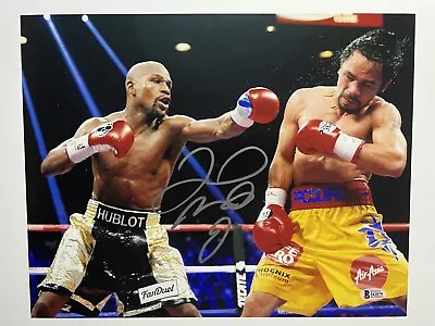 Floyd Mayweather Jr Signed 11x14 Auto Photo Vs Manny Pacquiao BAS Witnessed • $399.99