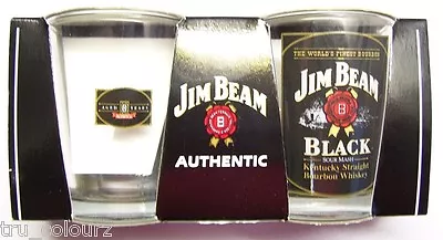 **NEW** Genuine Authentic Jim Beam Black Shot Glasses 2 Pack • $11