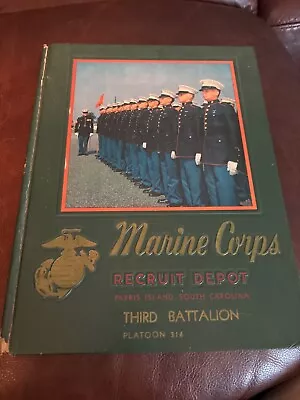 Marine Corps Recruit Depot Parris  1st Btn Platoon 1005 BootCamp Book 1958 -59 • $17