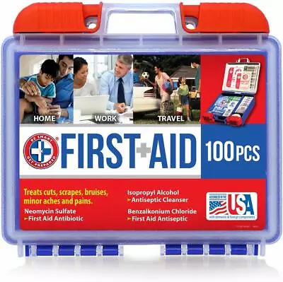 First Aid Kit Emergency Box Home Office Travel Car Vehicle Camping - 100 Pieces • $12.68