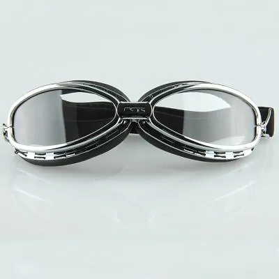 Retro Motorcycle Biker Motocross Vintage Helmet Goggles Retro Pilot Clear Lens • $10.10