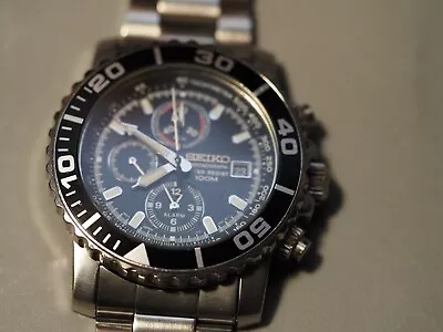 SEIKO Chronograph SEIKO 7T62-0CV0 BLACK DIAL Alarm • $103