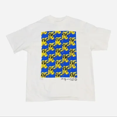 Vintage 90s  Andy Warhol Dead Stock Sealed Cow Print Art T-Shirt Sz XL. • $399.97