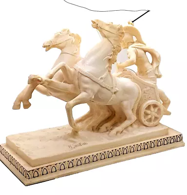 Vintage A. Santini Roman Chariot Gladiator Art Sculpture Italy Signed • $94.95