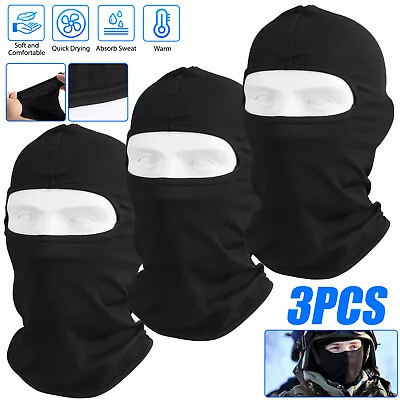 3x Men Women Milk Silk Black Face Mask Lightweight Motorcycle Ski Hiking Warmer • $8.48