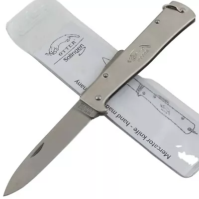 Otter-Messer Mercator Brushed Stainless Steel Blade Lockback Pocket Knife • $45.95