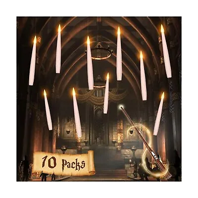 Palmatte 10 Packs Halloween Decorations Floating Candles With Wand Remote 6.1... • $27.19