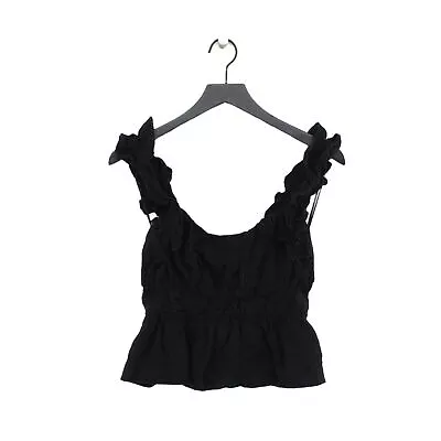 Abercrombie & Fitch Women's Top S Black Linen With Cotton Basic • £9.50