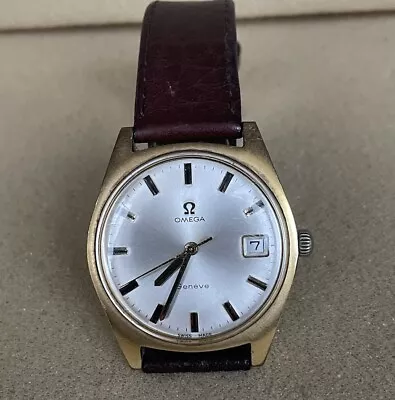 Vintage OMEGA Geneve 17 Jewel Men's Gold Plated Watch • £102