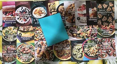 25 Waitrose Recipe Cards Plus FREE Blue Ring Binder Folder Main Meals Desserts • £16