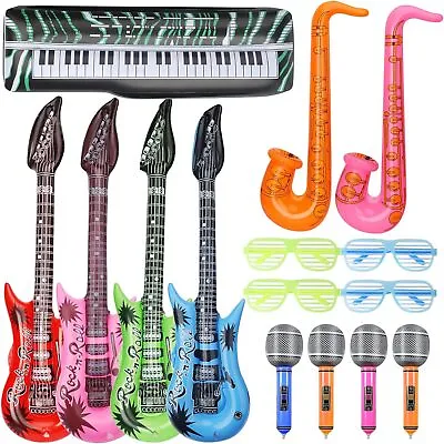 Musical Instrument Ballons Inflatable Toys Party Decoration Prop 70s 80s Dis... • £16.69