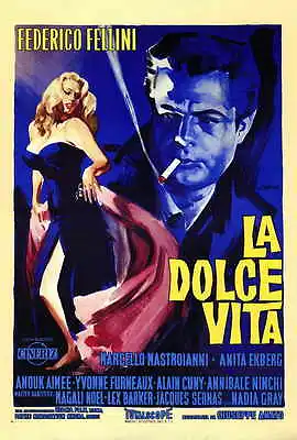LA DOLCE VITA Movie Poster [Licensed-NEW-USA] 27x40  Theater Size Italian 1960 • $24.99