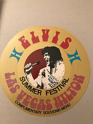 Elvis Presley Las Vegas Hilton 1973 Menu Nice Condition!  • $199