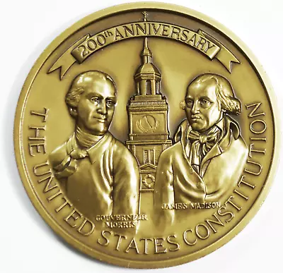 Medallic Art Co US Constitution 200th Anniversary Medal 76mm Bronze • $19.99