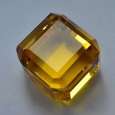 51.84 Ct Lab-Created YELLOW Sapphire Cube Cut Loose Gemstone CERTIFIED Huge Size • $18