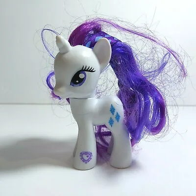My Little Pony FiM Cutie Mark Magic 3.5  Rarity Ribbon In Hair Brushable Figure • $7