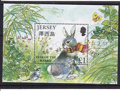 Sg Ms885 Jersey Used Cto Stamp 1999 Year Of The Rabbit Miniature Sheet • $3.05