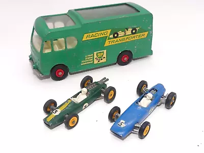 Matchbox Lesney King Size K-5 Racing Car Transporter And Two F1 Cars • $70