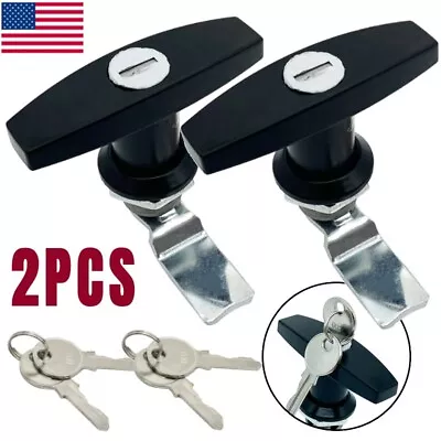 T-Handle Shell Door W/4Keys Truck Van Trailer Camper Cover Latch Cap Lock-Lid RV • $20.99