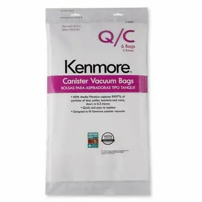 Kenmore 53292 6 Pack Type Q HEPA Vacuum Bags For Canister Vacuums • $12.99