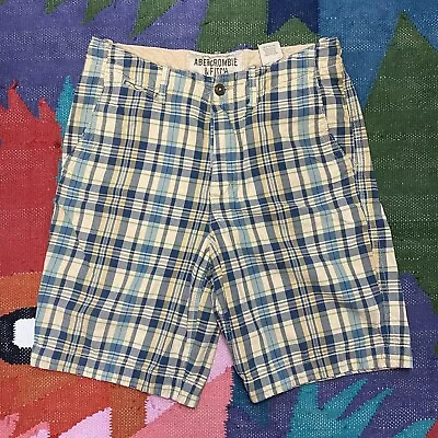 Abercrombie & Fitch Cargo Shorts Check Pattern David Beckham Size Mens 32 • £29.95