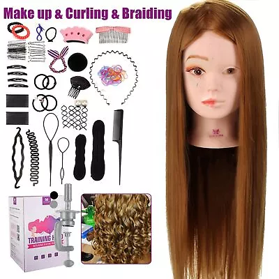 Mixed Hair Makeup Practice Training Mannequin Head Hairdressing Hairdressers • $156.49