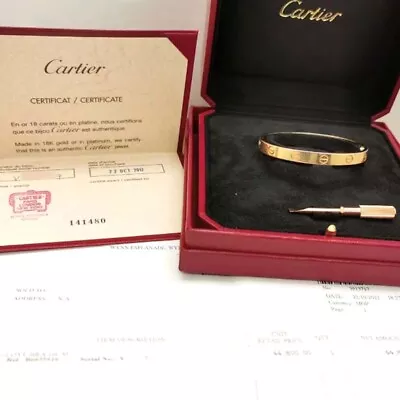 £5190 • Buy Cartier Love Bracelet 18k Rose Gold, Size 16, With Box & Certificate. (102951)