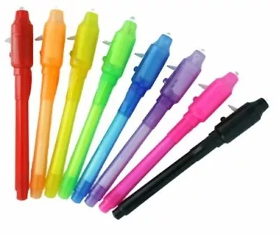 4 UV Spy Pens Invisible Ink UV Light Secret UV Light Pen Messages Kids Party Bag • £4.89