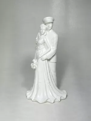 Military Marine USMC Enlisted Officer Groom Bride Glazed White Wedding Caketop  • $59.95