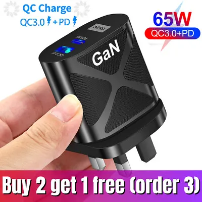 £9.33 • Buy 65W GaN USB Type C Fast Charger QC PD 3.0 For IPhone Samsung MacBook Pro Laptop