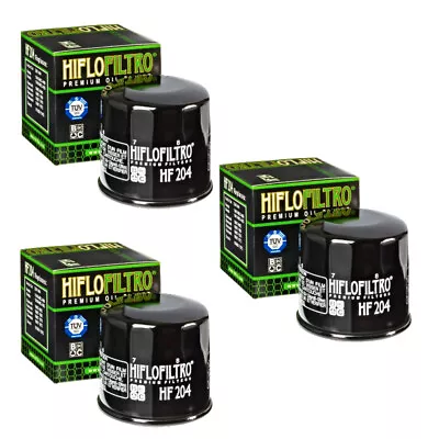 Hiflofiltro 3 Pack Oil Filter HF204 Black Honda Kawasaki Suzuki Triumph Yamaha • $29.95